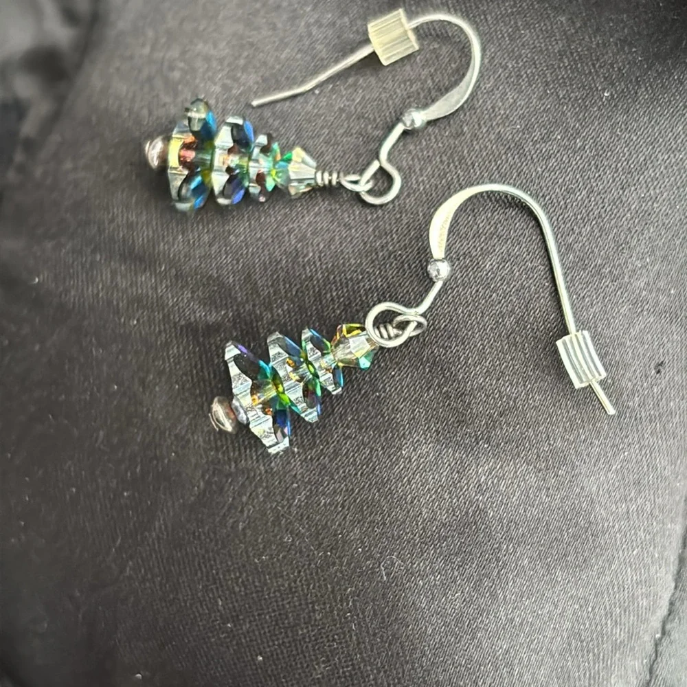 Swarovski crystal Christmas tree earrings